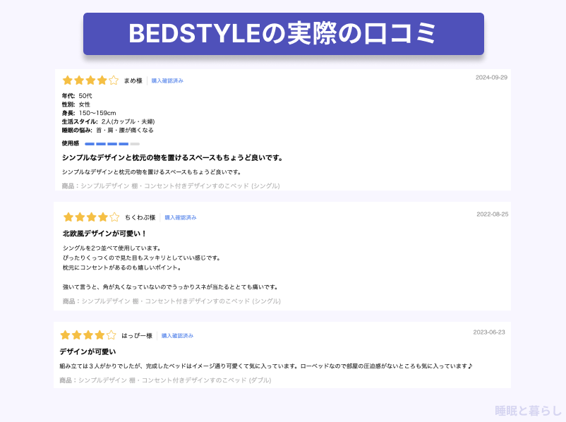 BEDSTYLE_デザインの口コミ
