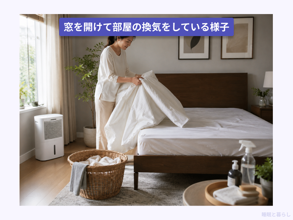 朝部屋の換気をしている画像