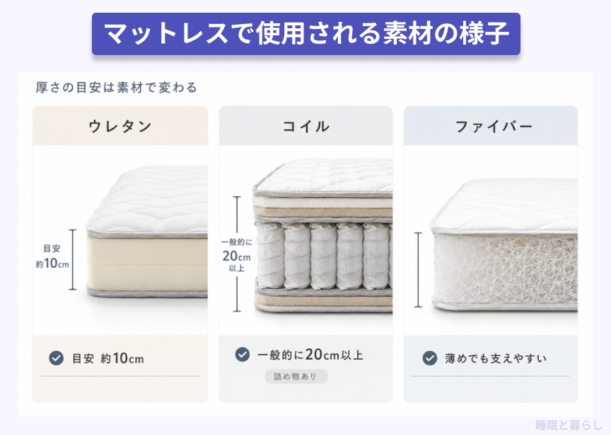 マットレスの素材を説明した画像