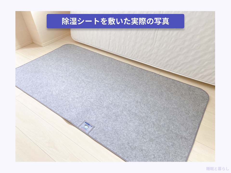 除湿シートを敷いた実際の写真
