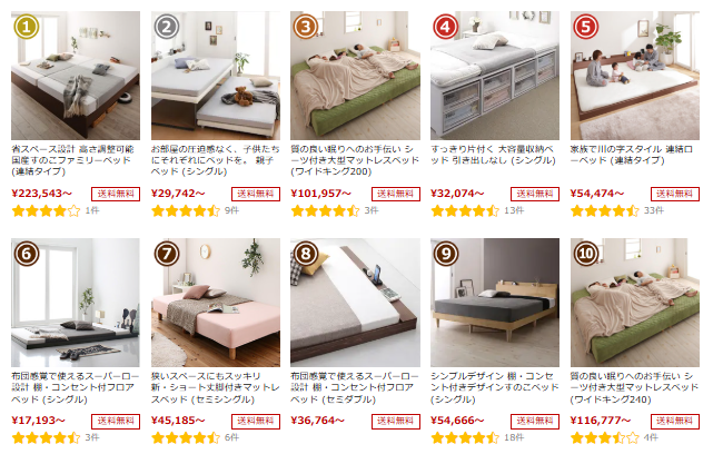 ベッドスタイルの公式サイト商品詳細画像