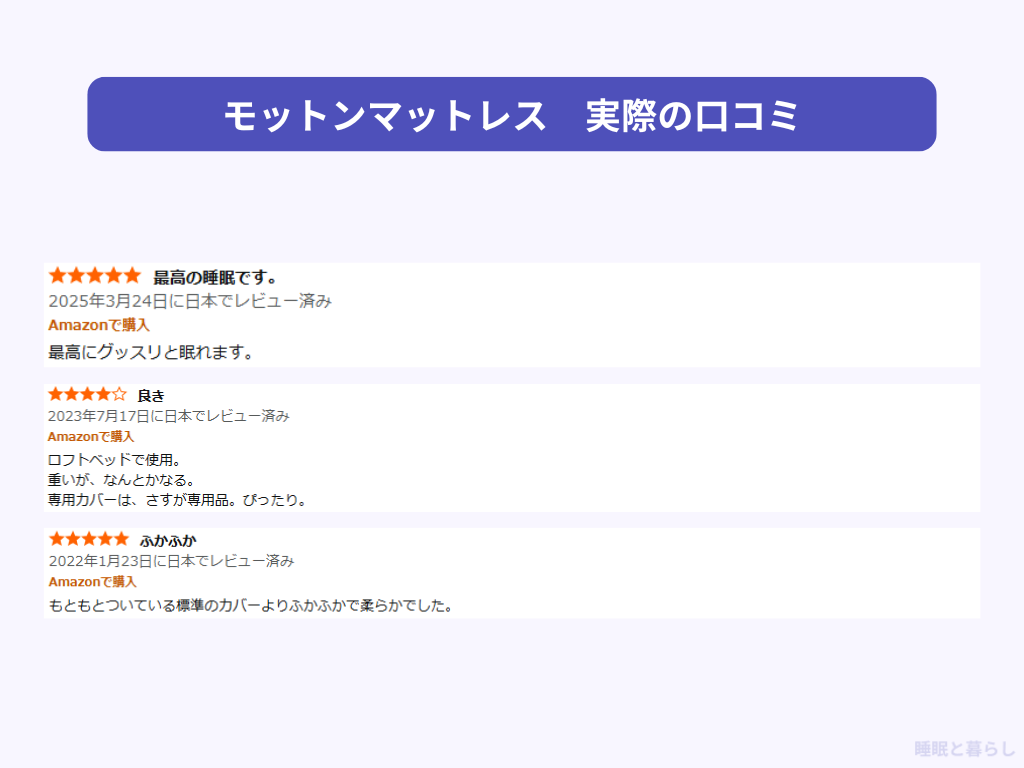 マットレスカバーのよい評判