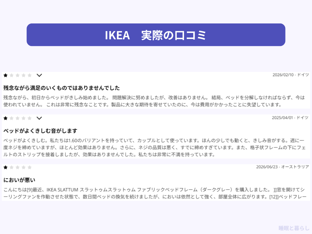 IKEAのベッドの気になる評判