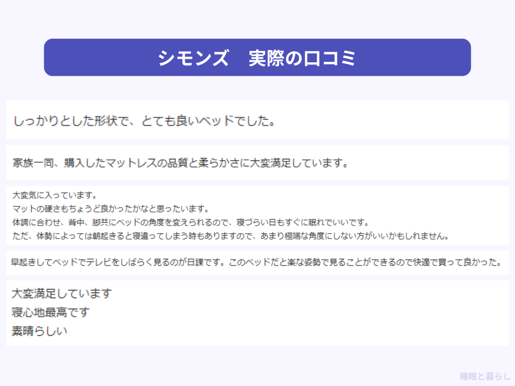 ベッドフレームと電動ベッドの評判