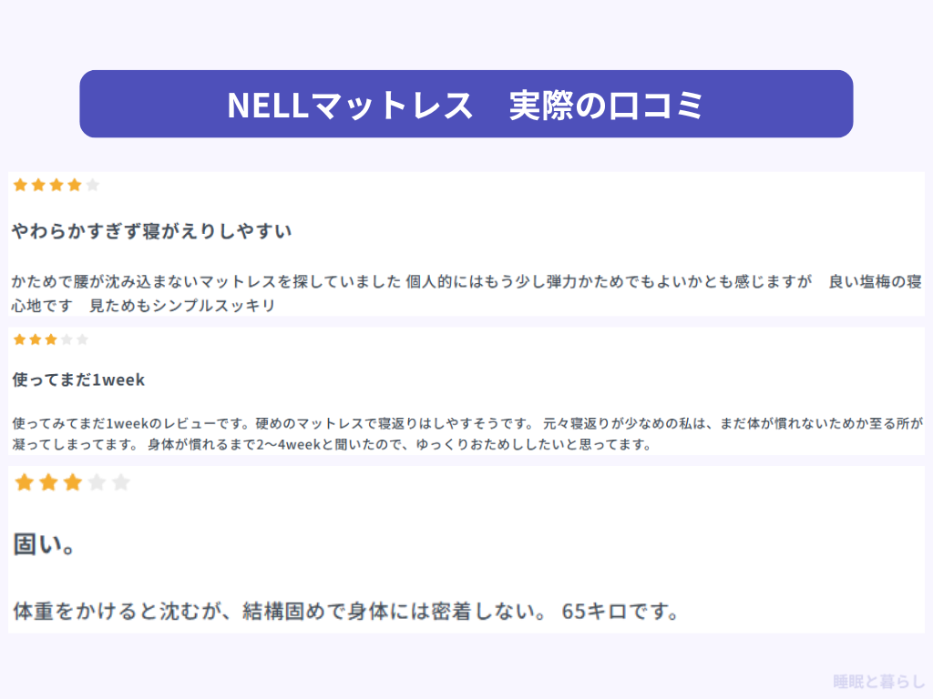NELLマットレスの気になる評判