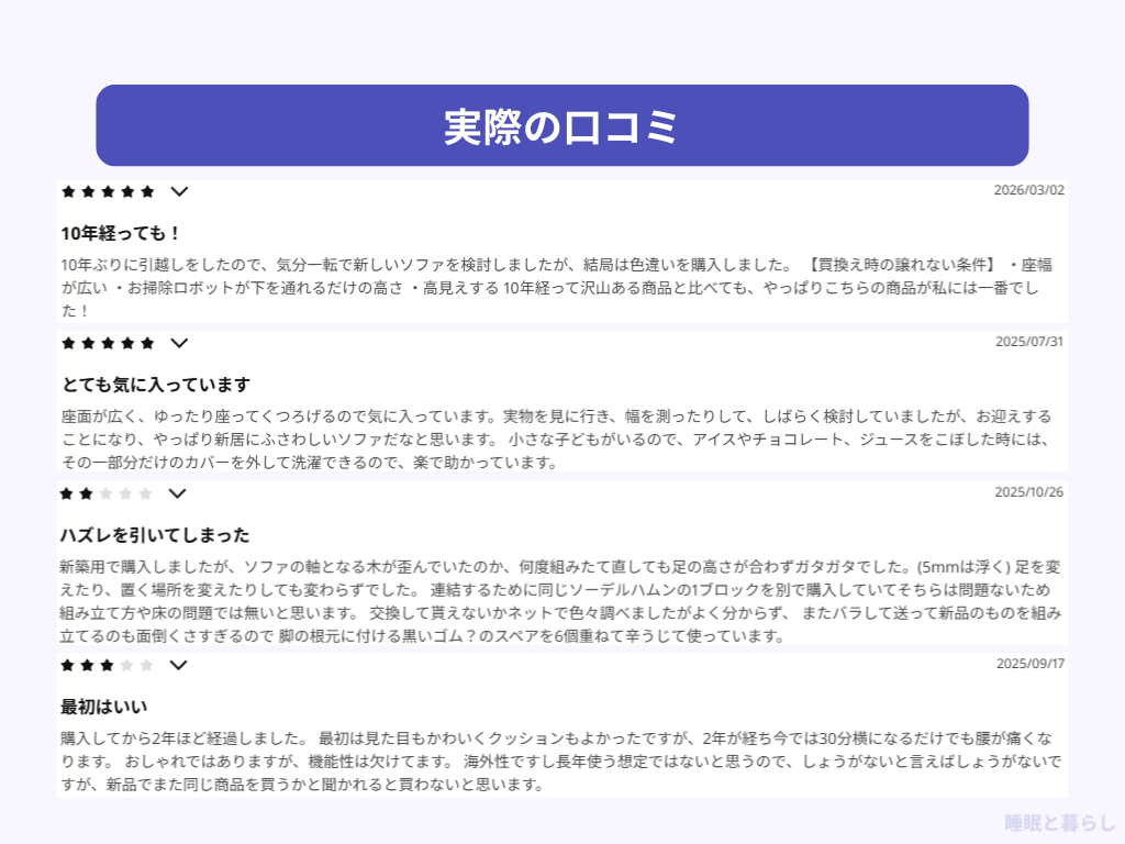 IKEAのソファの評判