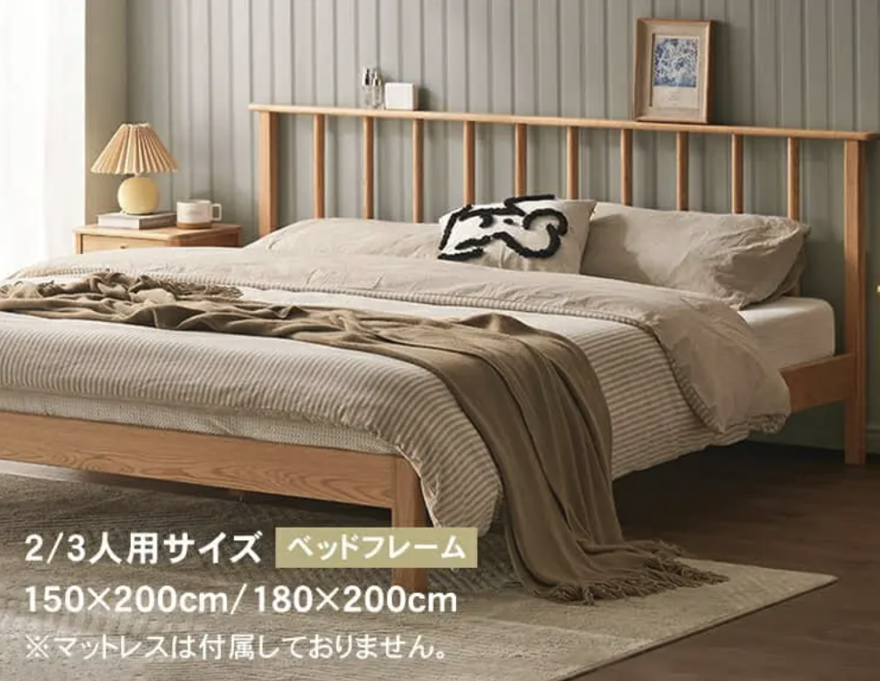 天然木ベッドフレーム オーク材