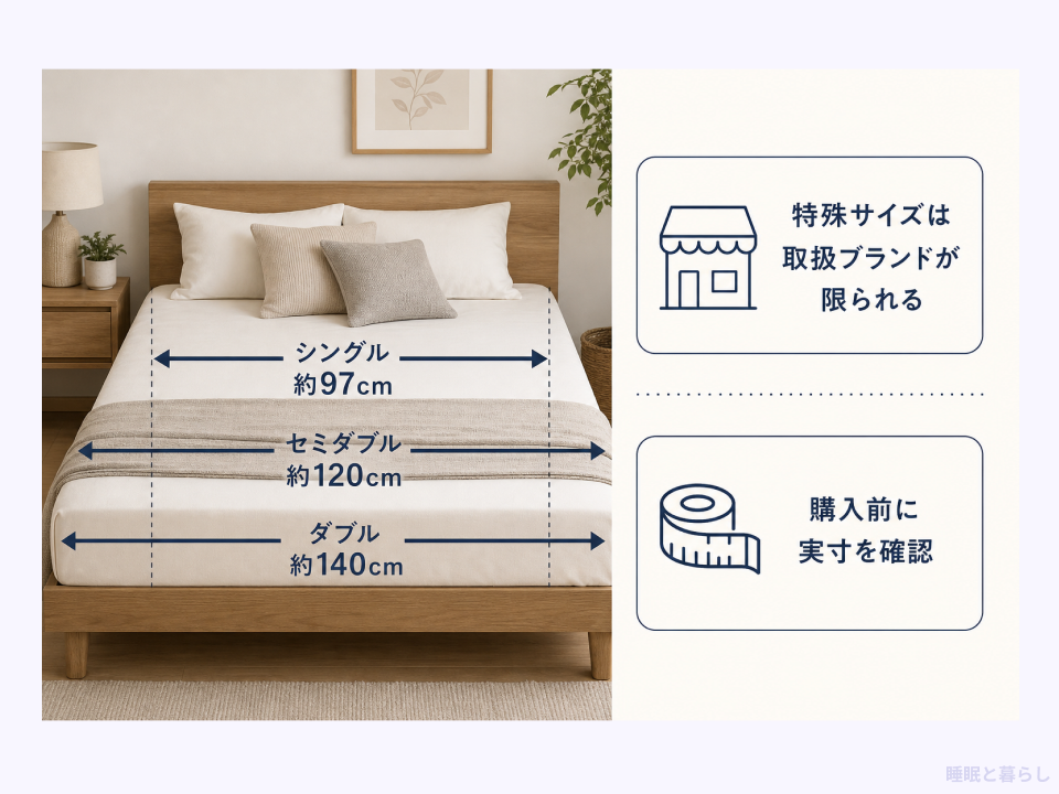 ベッドの特殊サイズと国内標準幅を確認するポイント