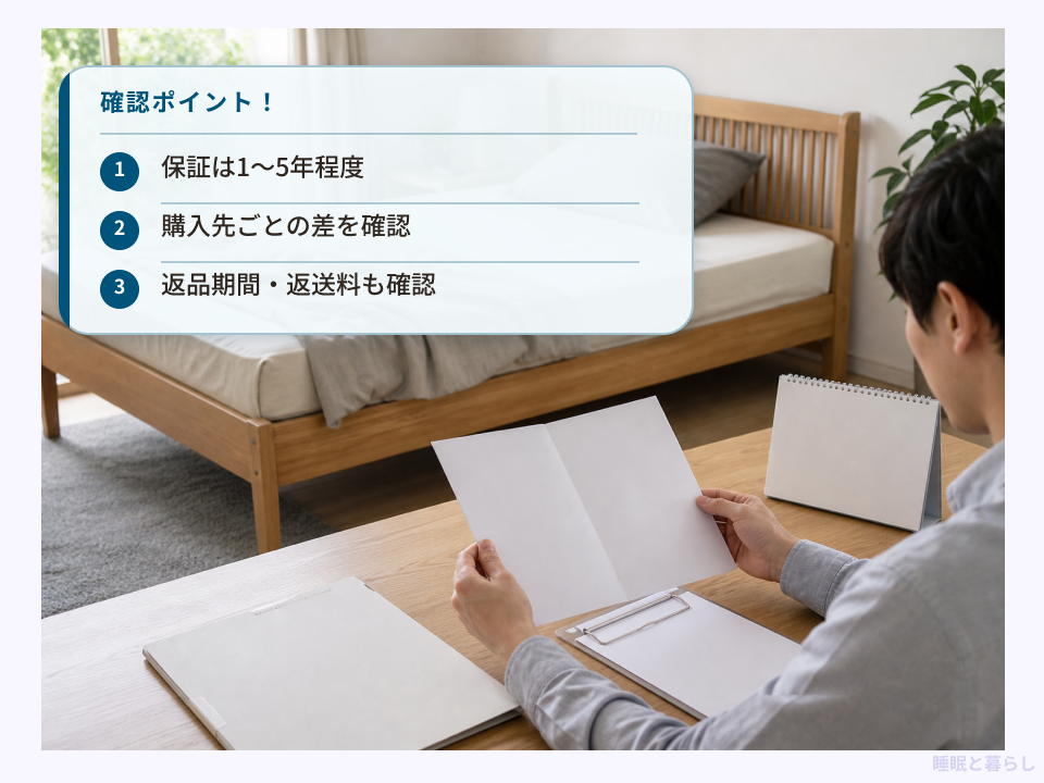 セミダブルベッドの保証と返品条件の確認ポイント