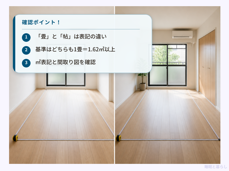 6畳と6帖の表記と面積基準の確認ポイント