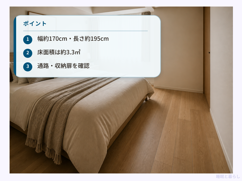 6畳相当の洋室にクイーンベッドを置いた場合のサイズと収納動線のポイント