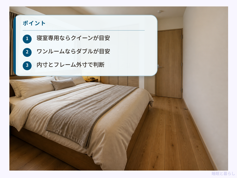 6畳相当の洋室に置ける最大ベッドサイズの目安
