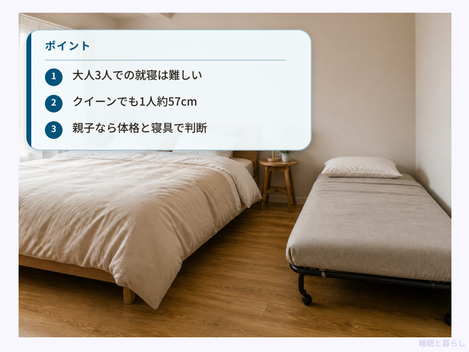 6畳相当の洋室で3人が寝る場合の広さと寝具のポイント