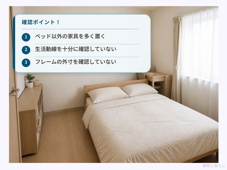 7畳でセミダブルベッドを選んで後悔しやすい3つのケース