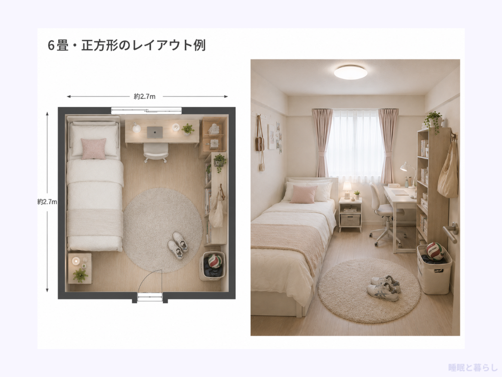 正方形に近い6畳