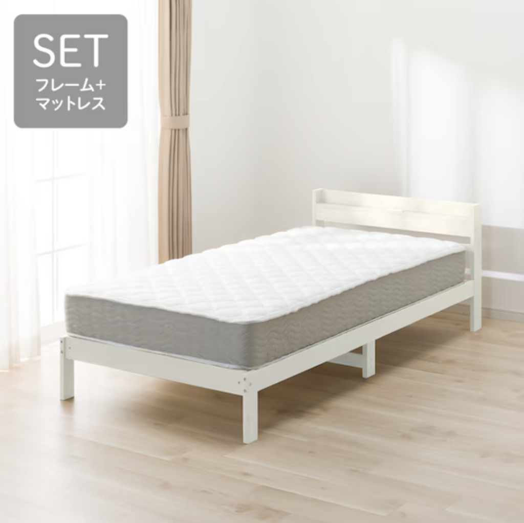 すのこベッド+マットレスセット シングル