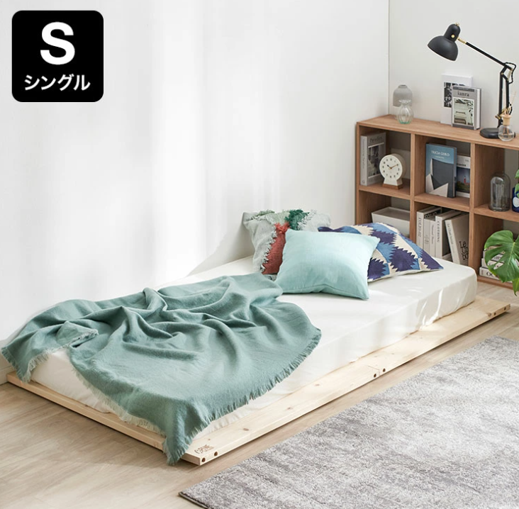 LOWYA　ベッド　ナチュラルなロースタイルすのこベッド