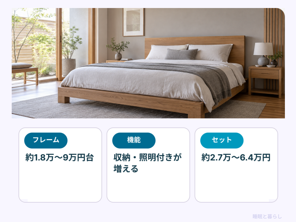ダブルベッドの価格と機能付きモデルの目安