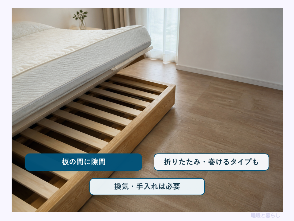 脚なしすのこベッドの隙間・収納性・手入れのポイント
