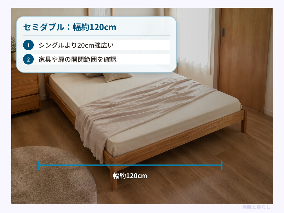 セミダブルサイズのすのこベッドの幅と確認ポイント