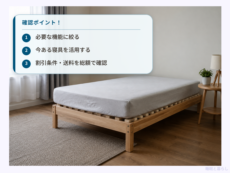 すのこベッドの購入費用を抑える3つの確認ポイント