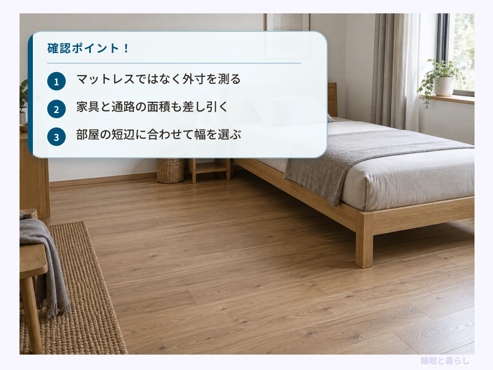 ベッドの外寸と家具・通路の面積から必要な部屋の広さを確認するポイント