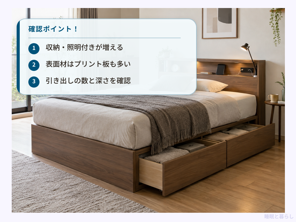 収納・照明付きの3万〜5万円台ベッドで確認するポイント