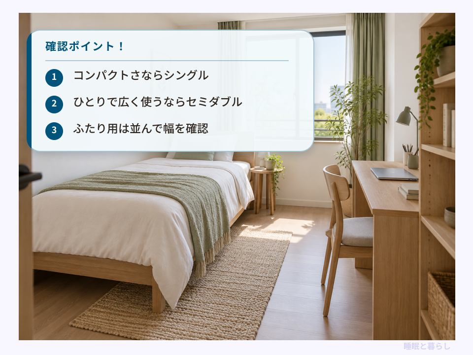 使用人数や部屋に合うベッドサイズを選ぶポイント