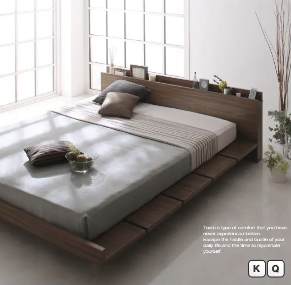 BEDSTYLEのモダンデザインローベッド(クイーン)