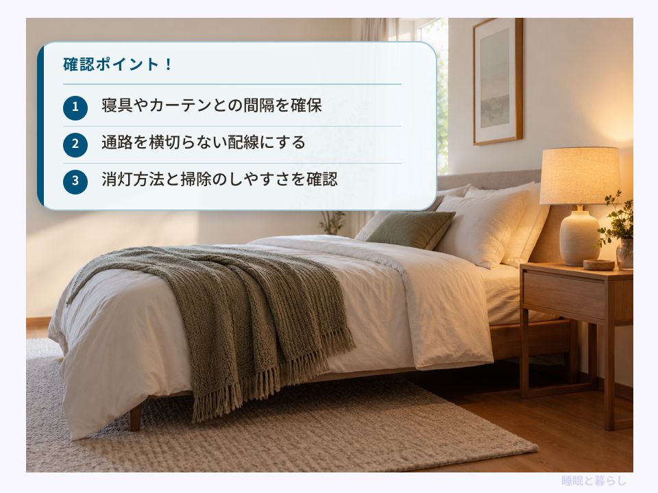 寝具との間隔・配線・消灯方法を確認する寝室照明の設置ポイント