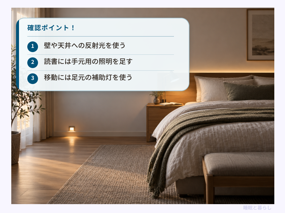 間接照明・読書灯・足元灯の役割を分ける3つのポイント
