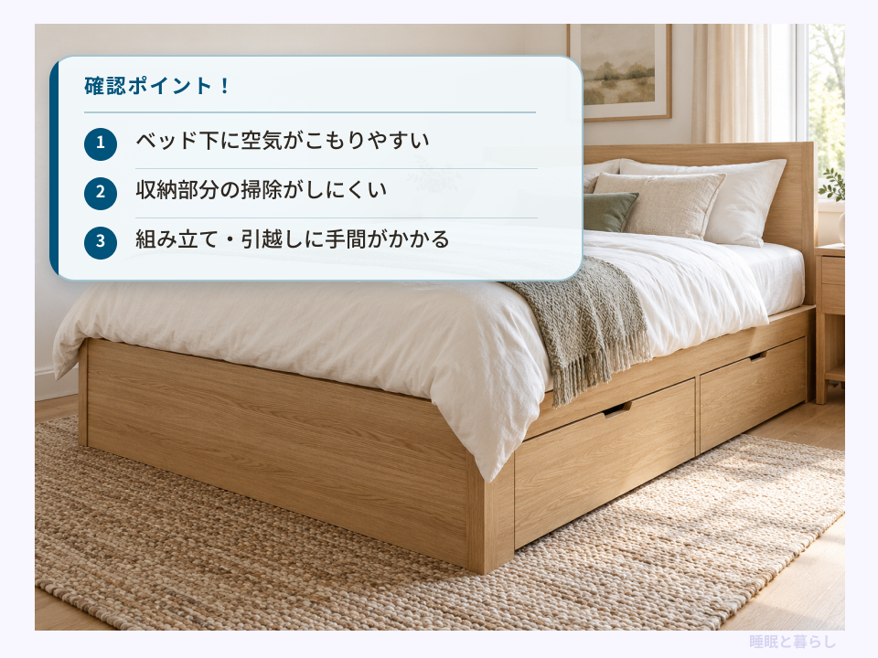 収納付きベッドで注意したい通気性・掃除・組み立ての3点