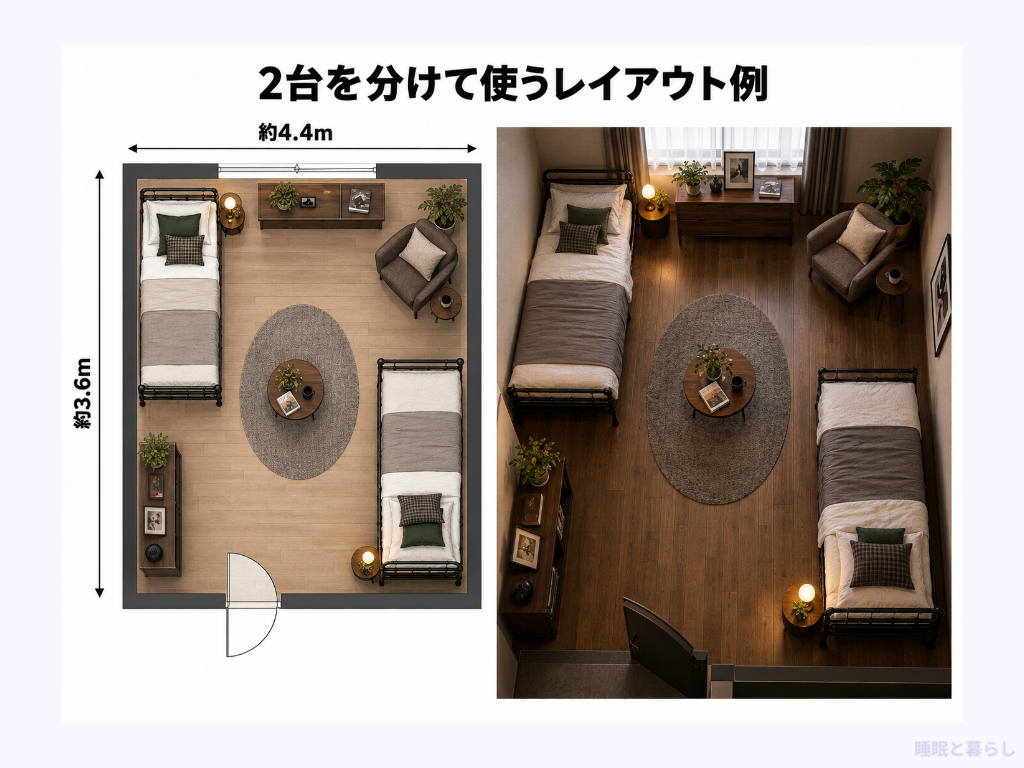 2台を分けて使うレイアウト例
