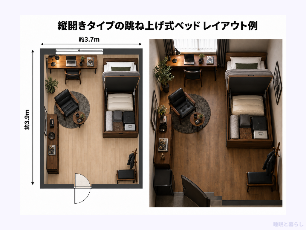 縦開きタイプのレイアウト例