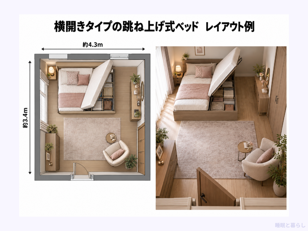 横開きタイプのレイアウト例