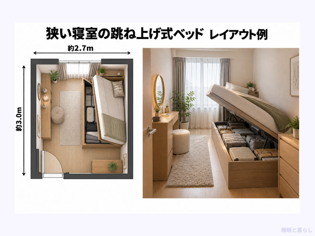 狭い寝室のレイアウト例